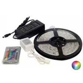 SMD 5050 RGB LED strip set 5 meter met afstandbediening en voeding